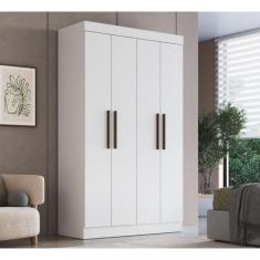 Guarda Roupa Solteiro 4 Portas MDF New Recife Doripel, Branco