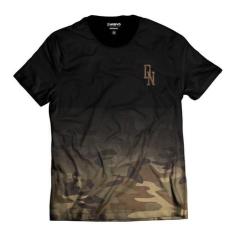 Camiseta Camuflada Marrom Street Wear Di Nuevo DN Degradê, G, Preto