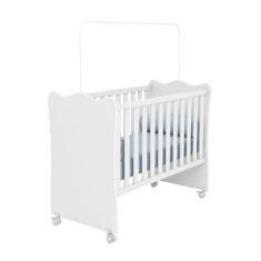 Berço com Rodízios Doce Sonho Branco/Branco - Qmovi