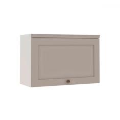 Armário Aéreo Cozinha 70cm Iluminata 100% Mdf 1 Porta Basculante Branco/Marrom Claro - Genialflex