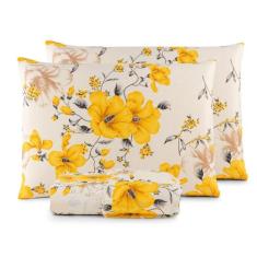 Jogo De Lençol Queen 3 Peças 200 Fios 100% Algodão Estampado - Shoppin