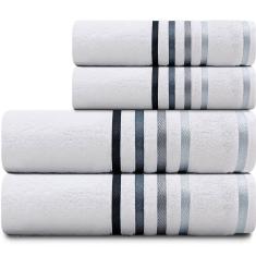 Jogo de Toalhas 4 Peças Banhão Gigante + Rosto Fio Penteado Lumina Karsten - Emcompre