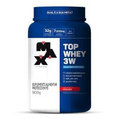 Top Whey 3w + Performance Max Titanium Morango 900g