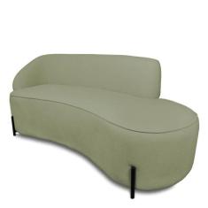 Sofá 4 Lugares Orgânico 220cm Pé Ferro Preto Morgan Bouclê Pistache D0