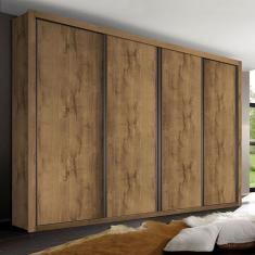 Guarda Roupa Casal 4 Portas 4 Gavetas Milano Minastex Freijó