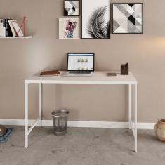 Escrivaninha Estilo Industrial 120cm Active Yescasa Branco Chess / Est.branca