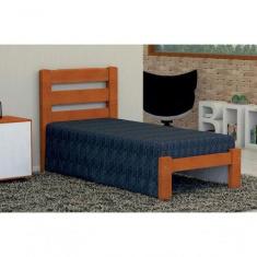 Cama de Solteiro Londres de Madeira Maciça Angelim Pedra Tauari Mel - 