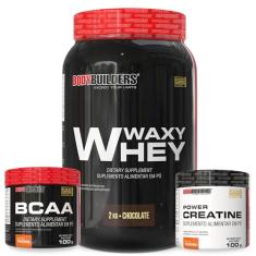 Kit Waxy Whey Chocolate 2kg + BCAA 4,5 100g + Power Creatina 100g – Bodybuilders