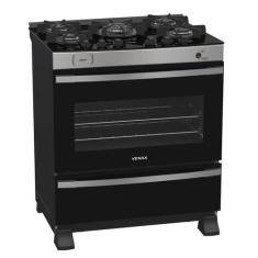 Fogao 5 Bocas Venax Maxi Vitreo Inox Gas Glp, Bivolt