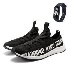 Tênis Masculino Para Academia Caminhada Sola Reta Com Relógio-Masculino