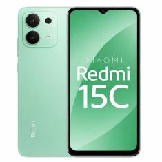 Smartphone Celular Xiaomi Redmi 15C 4G, 256GB, 8GB RAM, Câmera 50MP, Tela 6,74 HD+ 90Hz, Android 14, Bateria 5000mAh, Dual SIM, Cor Verde