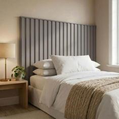 Cabeceira Ripada para Cama Solteiro 160cm 100% MDF - Casa Lar Inco Q, 