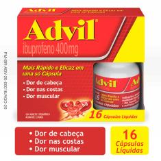 Advil Extra Alivio Ibuprofeno 400mg 16 cápsulas 16 Cápsulas Gelatinosas Moles