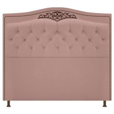 Cabeceira Estofada Yasmim 140 Cm Casal Suede Rosê