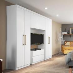 Guarda Roupa Casal 6 Portas 2 Gavetas Porto Branco Carraro