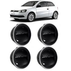 Kit 4 Difusor De Ar Gol G4 G5 G6 Voyage Aro Botão Prata