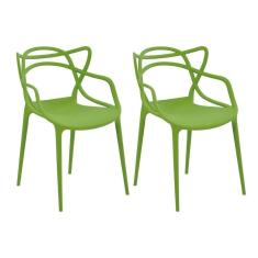 Kit 2 Cadeiras Decorativas Sala e Cozinha Feliti Verde