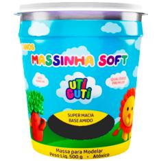 Pote massa de modelar 500g Preta Massinha Uti GuTi