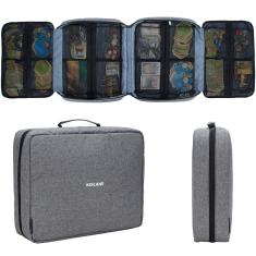 Kislane Board Game Carregando Case com 18 bolsos para jogos de tabuleiro, peças, tokens, cartas e muito mais, solução de armazenamento de jogos de tab