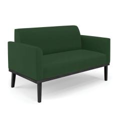 Sofá Namoradeira Base de Madeira Fixa Preto Marisa Veludo D03 - D`Rossi