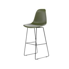 Banqueta para Sala de Jantar Eames Pp Quad Verde Militar