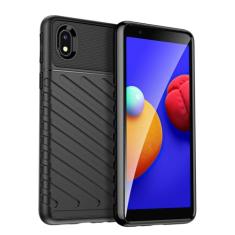 Capas para Samsung Galaxy A01 Core.Caso básico,Botão de pressão flexível / 360 ° Proteção completa,Sensação arenácea