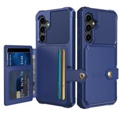 Capa carteira de couro para cartões magnéticos, para Samsung Galaxy S23 S24 Ultra S22 Plus S21 FE A14 A54 A34 A24, bolsa de bolso, azul, para Samsung S24
