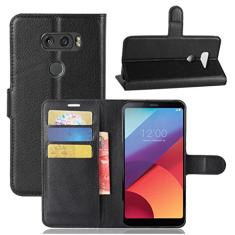 Capa para LG V30, capa carteira flip de couro PU premium com compartimento para cartão, suporte e fecho magnético [capa interna de TPU à prova de choque] Compatível com LG V30