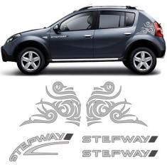 Kit Faixas Sandero Stepway 2008/2011 + Adesivo Tribal Cinza - SPORTINO
