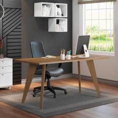 Mesa Madesa Retangular para Escritório com Tampo de Madeira 5319, Rust