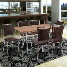 Conjunto Mesa Retangular em MDP e 6 Cadeiras 1892 Cozinha - Fil Móveis