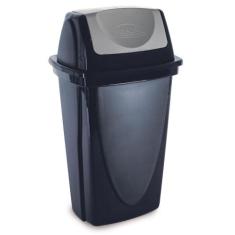 Lixeira basculante 14 litros preta Plasutil ref.3486