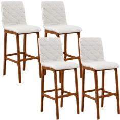 Kit 04 Banquetas Altas Para Cozinha Sala de Jantar Fixa Zoe B04 Bouclê