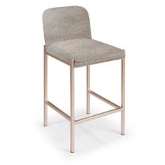 Banqueta Cássia em Aço Carbono Dourado - Drop mobiliário