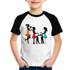 Camiseta Raglan Infantil Salão de Beleza Cabeleireira e Manicure - Foc