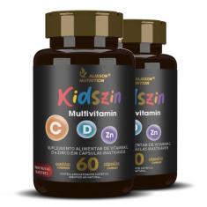 Multivitamin Kidszin Vitaminas C D Zinco para crianças 120 cápsulas ma