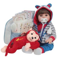 Boneco Reborn Menino Arthur Enxoval Macaquinho Completo - Cegonha Rebo