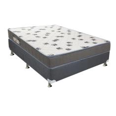 Cama Box Casal: Colchão Espuma D33 Ortobom Light + Base Crc Camurça Gray(138X188)