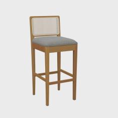 Banqueta Montada Sara Madeira Maciça Bege