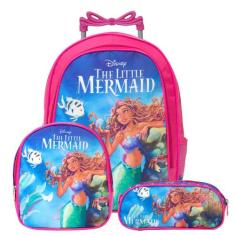 Bolsa Escolar de Rodinhas Pequena Sereia Aulas Resistente - TOYS 2U