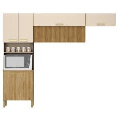 Armário Para Cozinha 9 Portas Hamburgo Freijó Vanilla Ripado