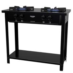 Fogão Industrial 2 Bocas Dako Com Chama Dupla E Pés Preto