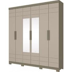 Guarda Roupa Flora 6 Portas Duna/Cristal - Henn