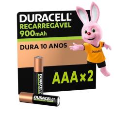 Duracell Pilha Recarregável AAA 900mAh Palito Com 2 Unidades – Ideal para Câmeras Digitais e Dispositivos de Alto Consumo