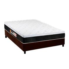 Cama Box Casal: Colchão Espuma D45 Castor Black e White + Base CRC Sue