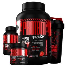 Kit Whey Protein Isolado Fusion + Bcaa + Creatina Monohidratada 100% Pura + Copo - Combo Suplementos-Unissex