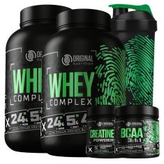 Kit 2X Whey Complex + Bcaa + Creatina + Shaker 600 ml-Unissex