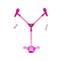 Microfone Infantil Com Pedestal Rosa Luluca F01164 - Fun