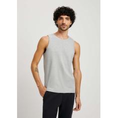 Regata Básica Masculina World - Hering, M, Cinza claro