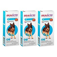 Antipulgas E Carrapatos Bravecto MSD 1000mg Para Cães De 20 A 40kg - Combo Com 03 Unidades